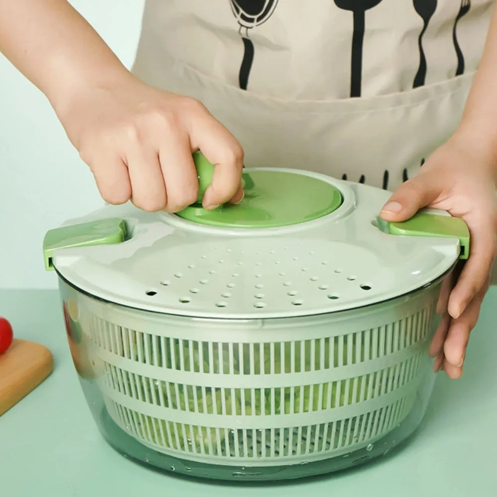 3-in-1 Multifunctional 4L Salad Spinner | Avocado Green | Efficient & Versatile