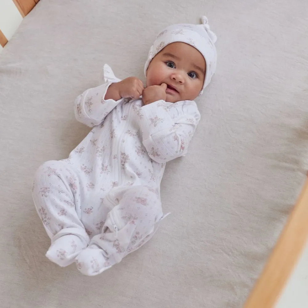 Aster and Oak Posie Floral Zip Romper