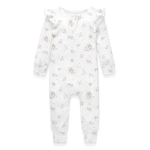 Aster and Oak Posie Floral Zip Romper