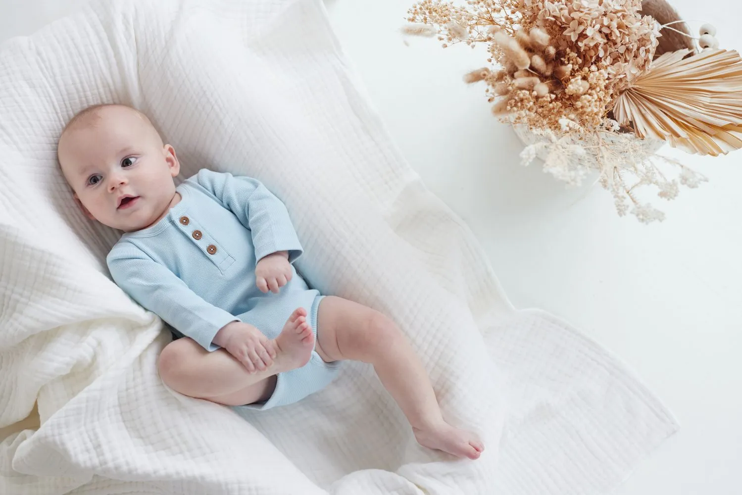 Aster and Oak Winter Sky Rib Onesie