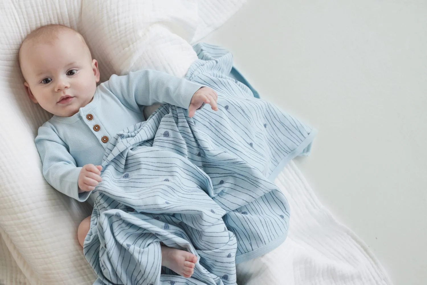 Aster and Oak Winter Sky Rib Onesie