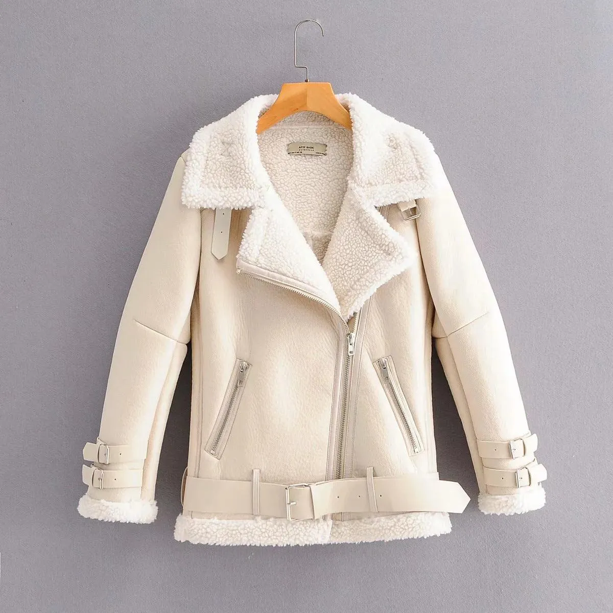 Autumn and Winter New Warm Fur All-in-one Leather Jacket