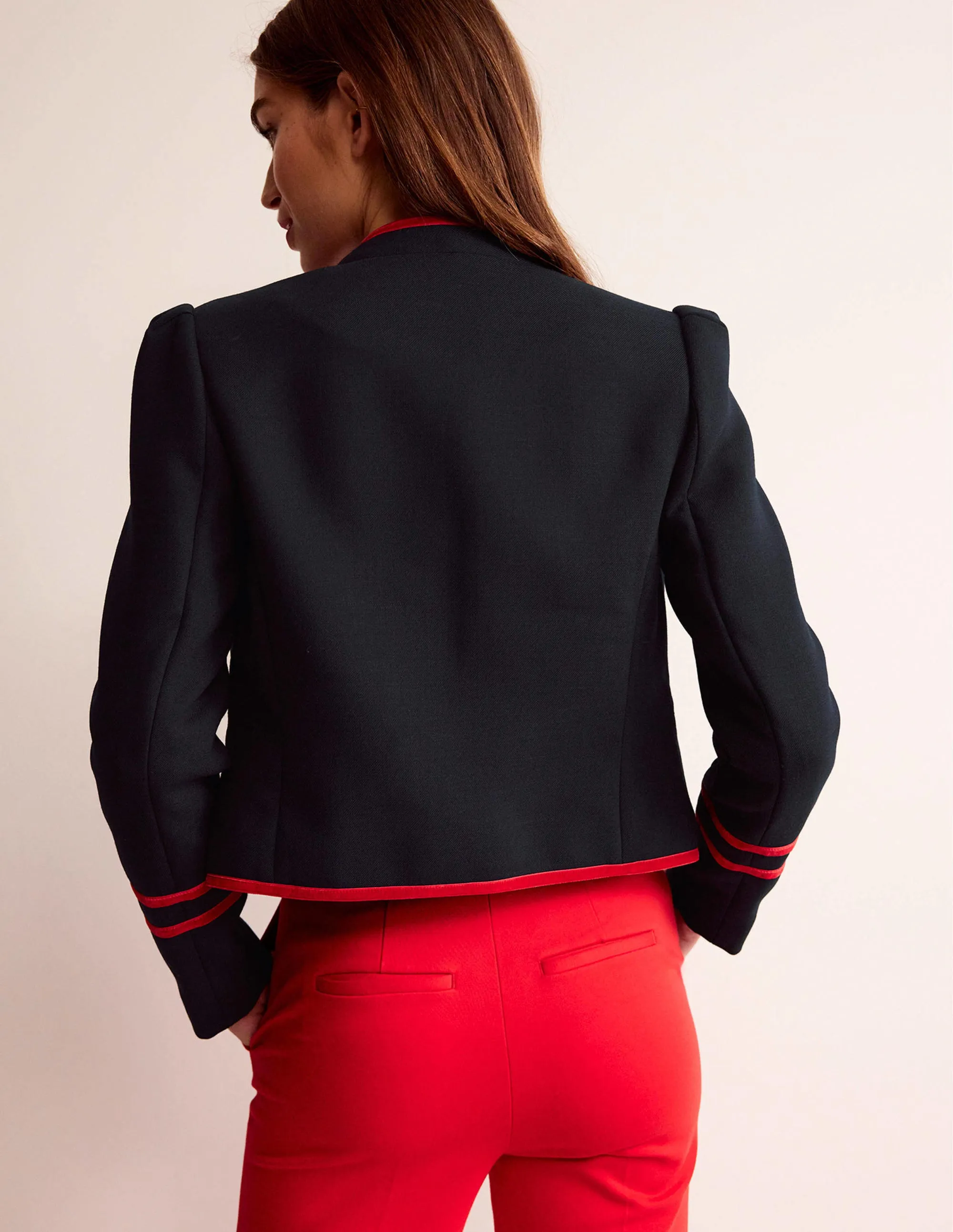 Cambridge Military Jacket-French Navy,Red Trim