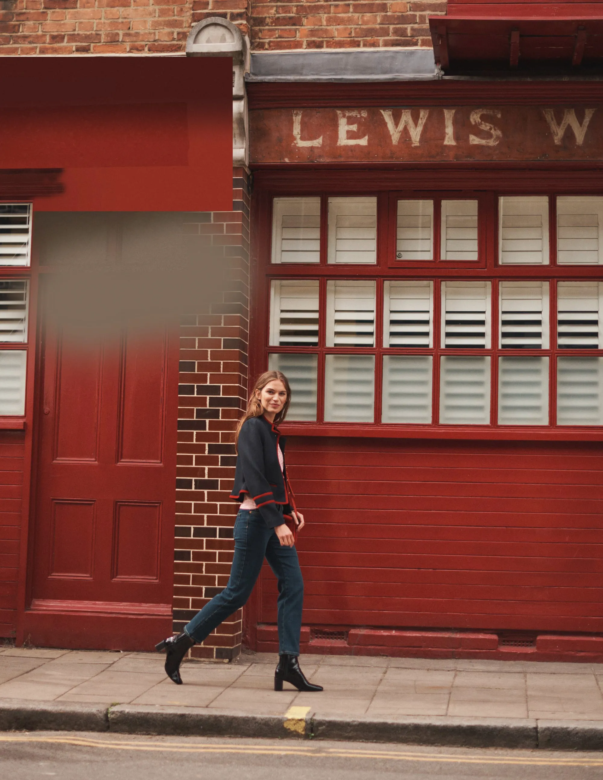 Cambridge Military Jacket-French Navy,Red Trim