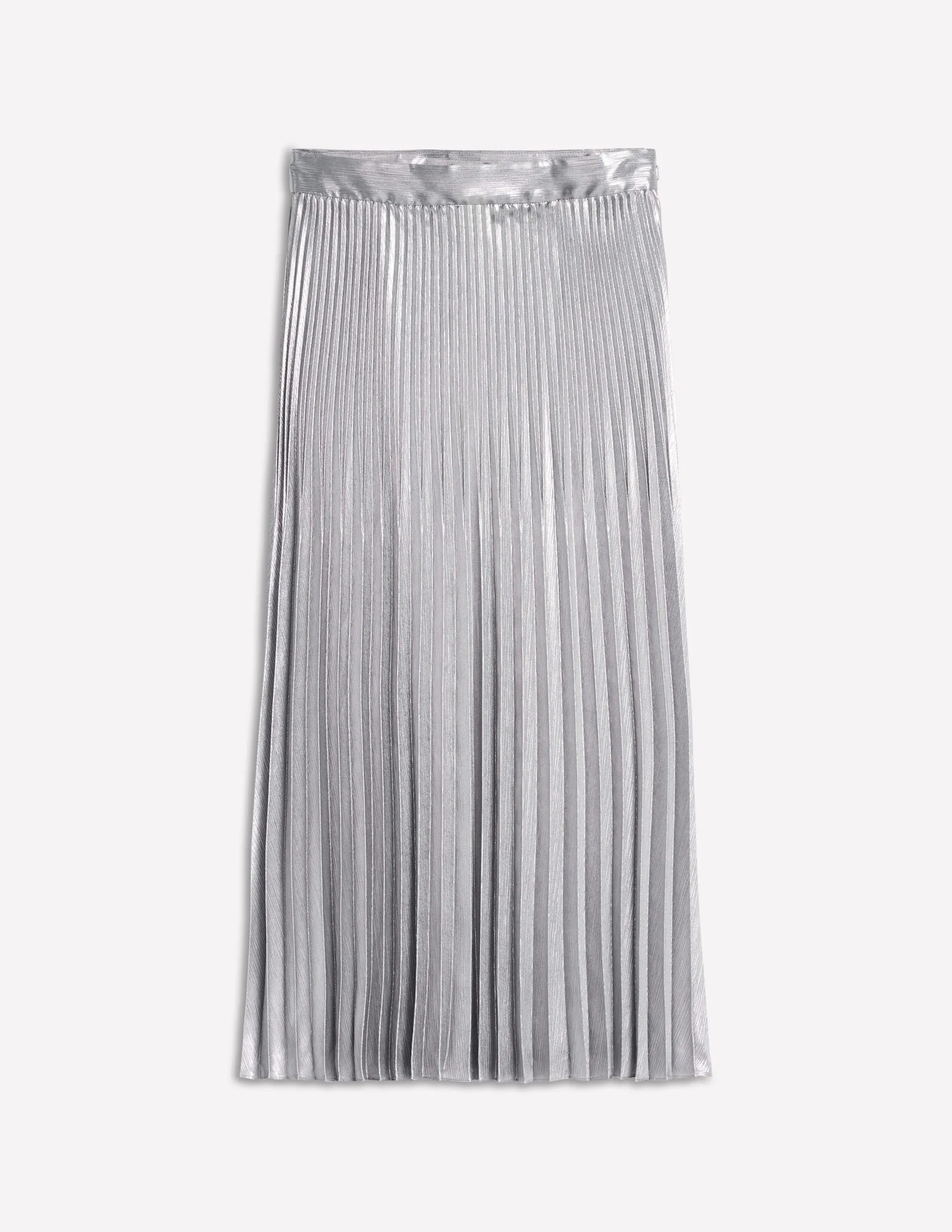 Camilla Metallic Midi Skirt-Silver