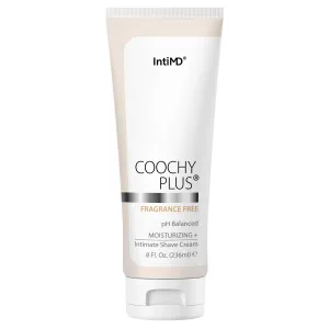 Coochy Plus Intimate Shaving Cream FRAGRANCE FREE For Pubic, Bikini Line, Armpit and more - Rash-Free With Patent-Pending MOISTURIZING  Formula 8 Oz.