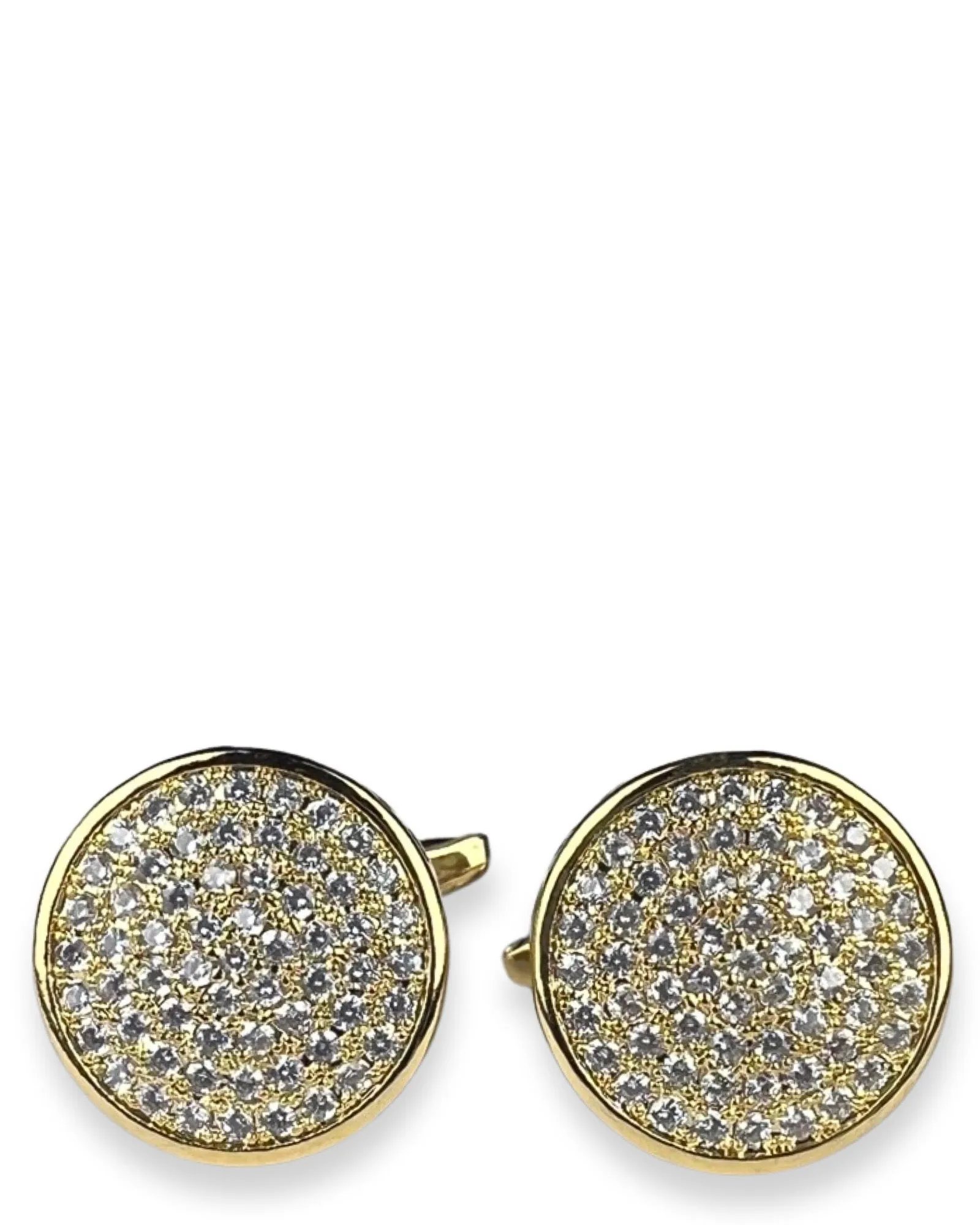 DCLIC Diamante Round Pave Cufflink - Gold