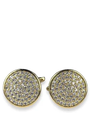 DCLIC Diamante Round Pave Cufflink - Gold