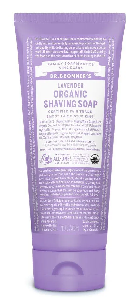Dr. Bronner's Organic Shaving Soap Lavender 7 oz Gel