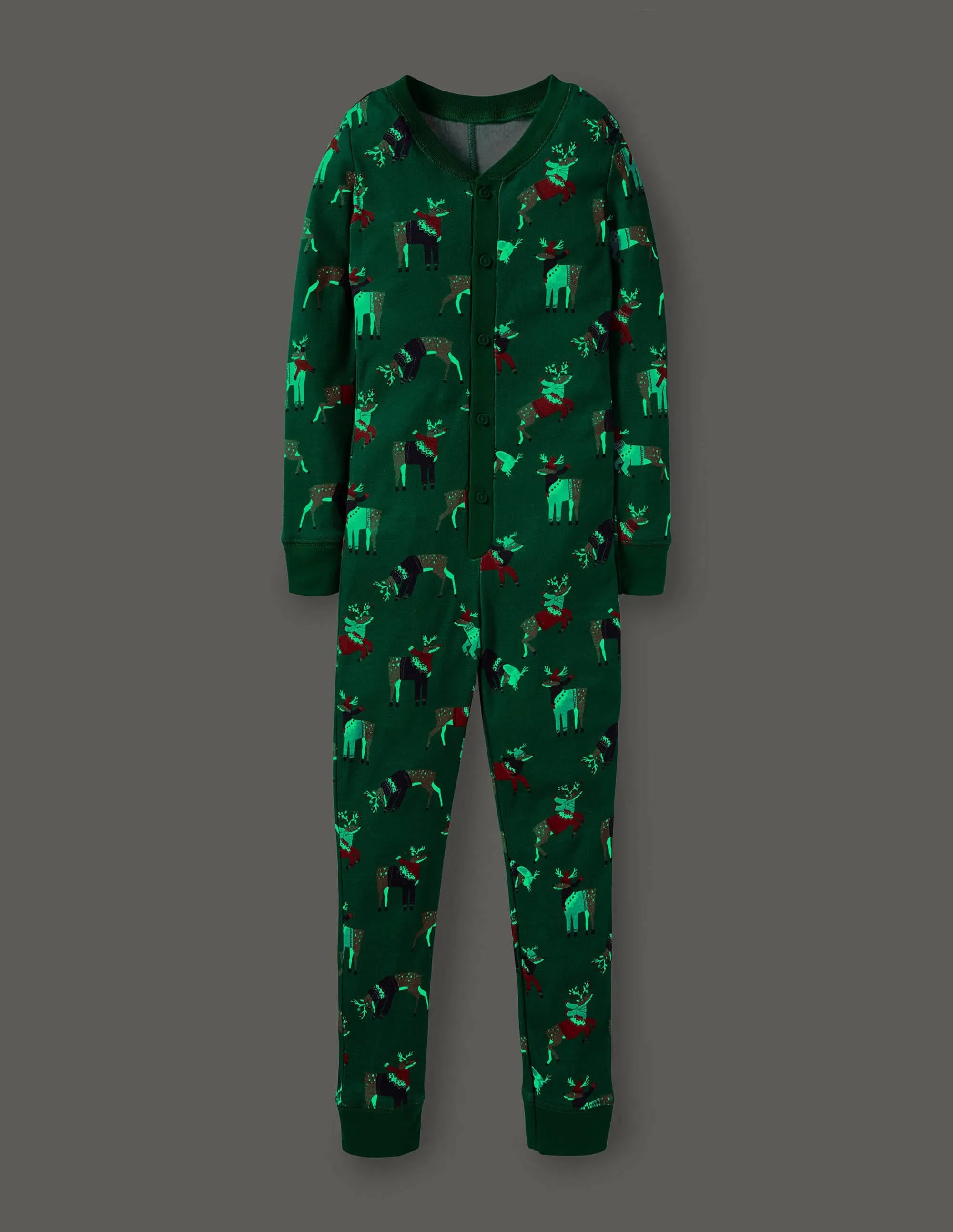 Glow-in-the-dark All-in-one-Forest Green Reindeer