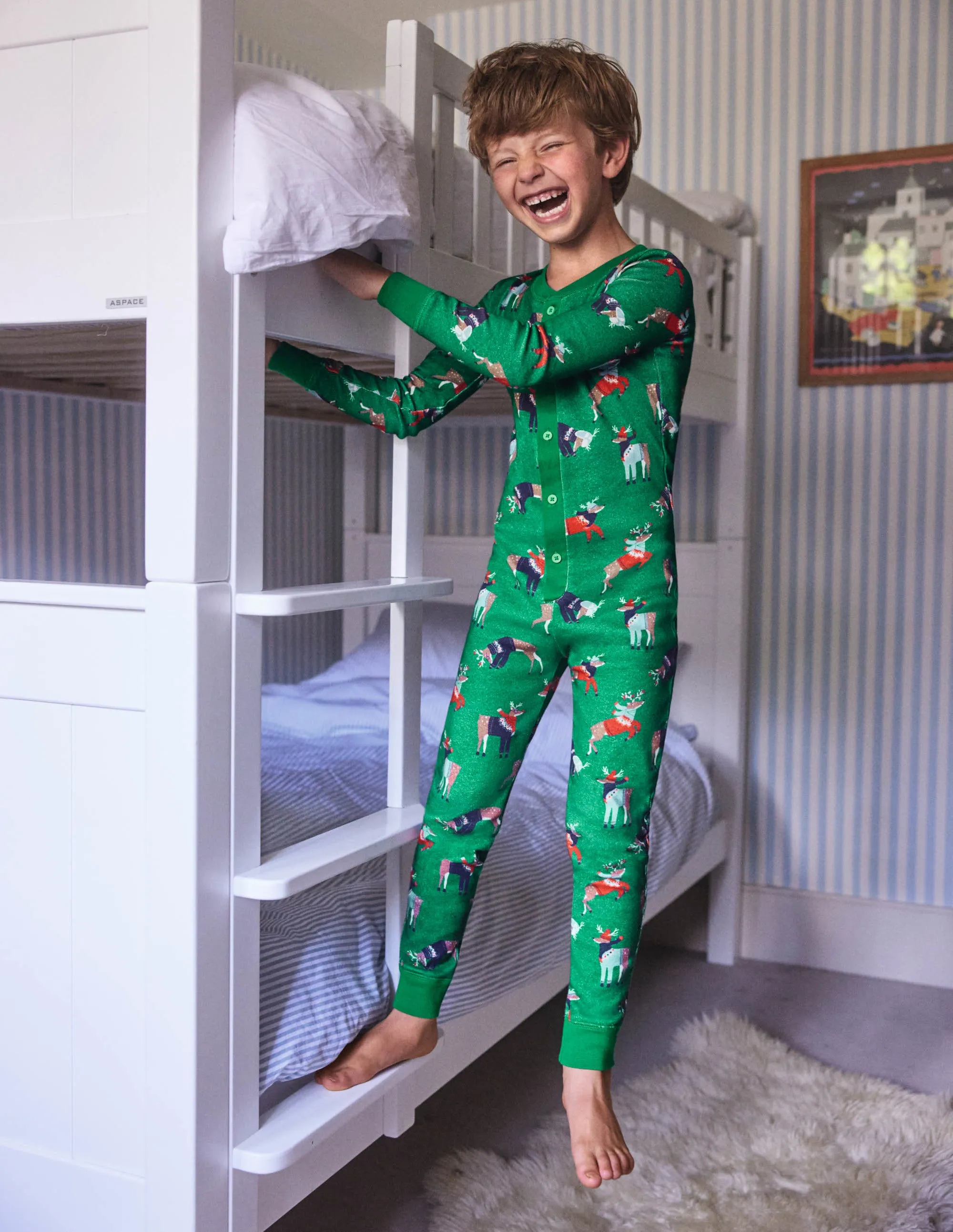 Glow-in-the-dark All-in-one-Forest Green Reindeer