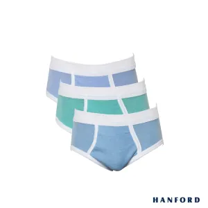 Hanford Kids Premium Ribbed Cotton Comforter Briefs w/ Fly Opening w/ Lycra Waistband - Assorted (3in1 Pack)