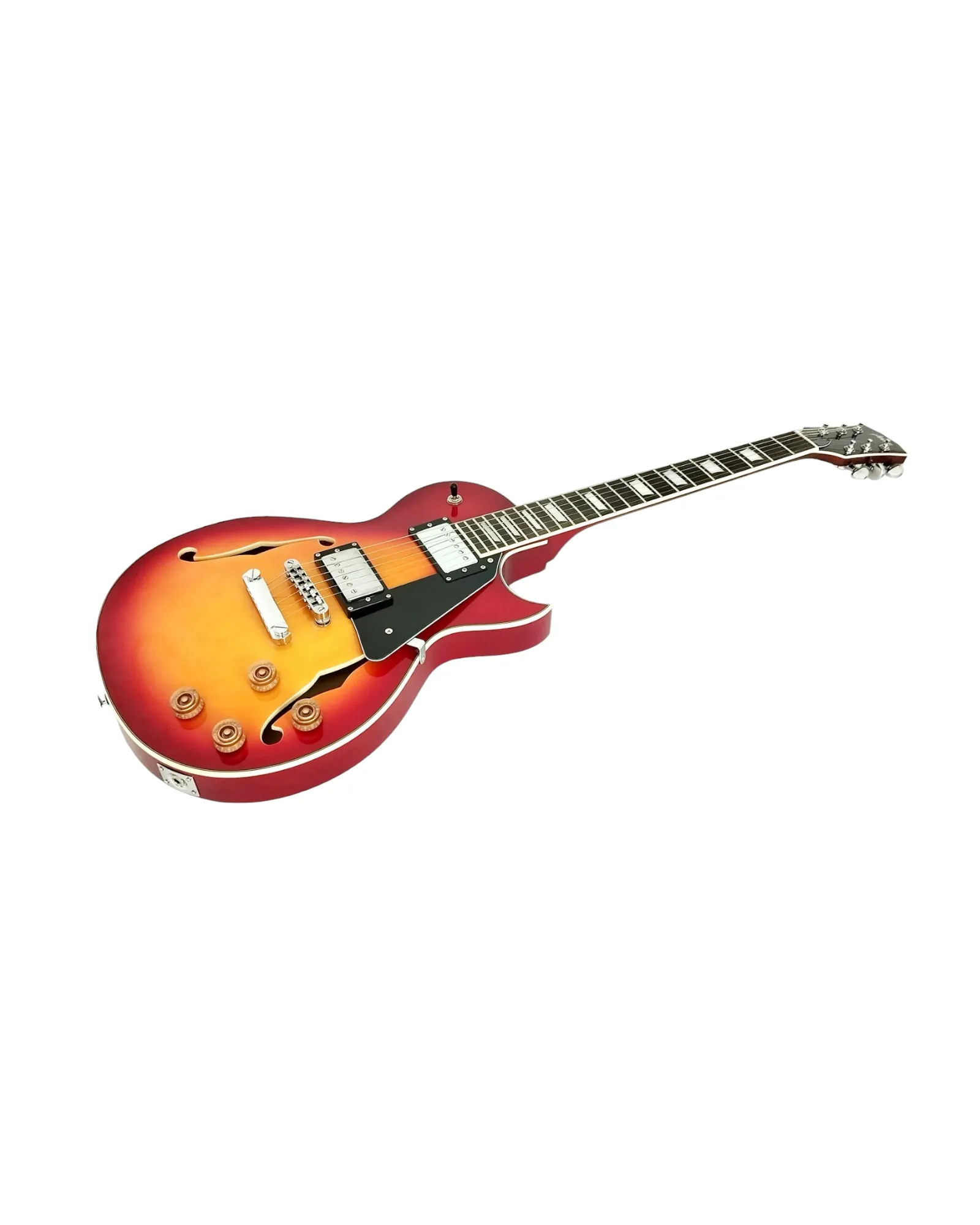 Haze Semi-Hollow Arched Maple Mahogany Neck Electric Guitar - Sunburst E239CS