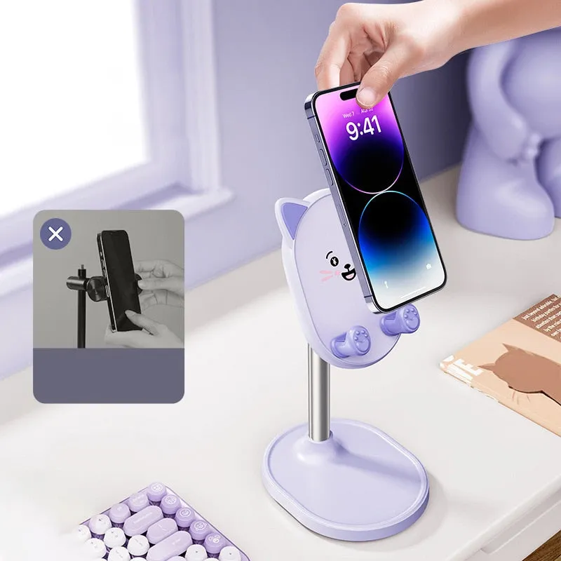 Kawaii Healing Cat Phone Holder