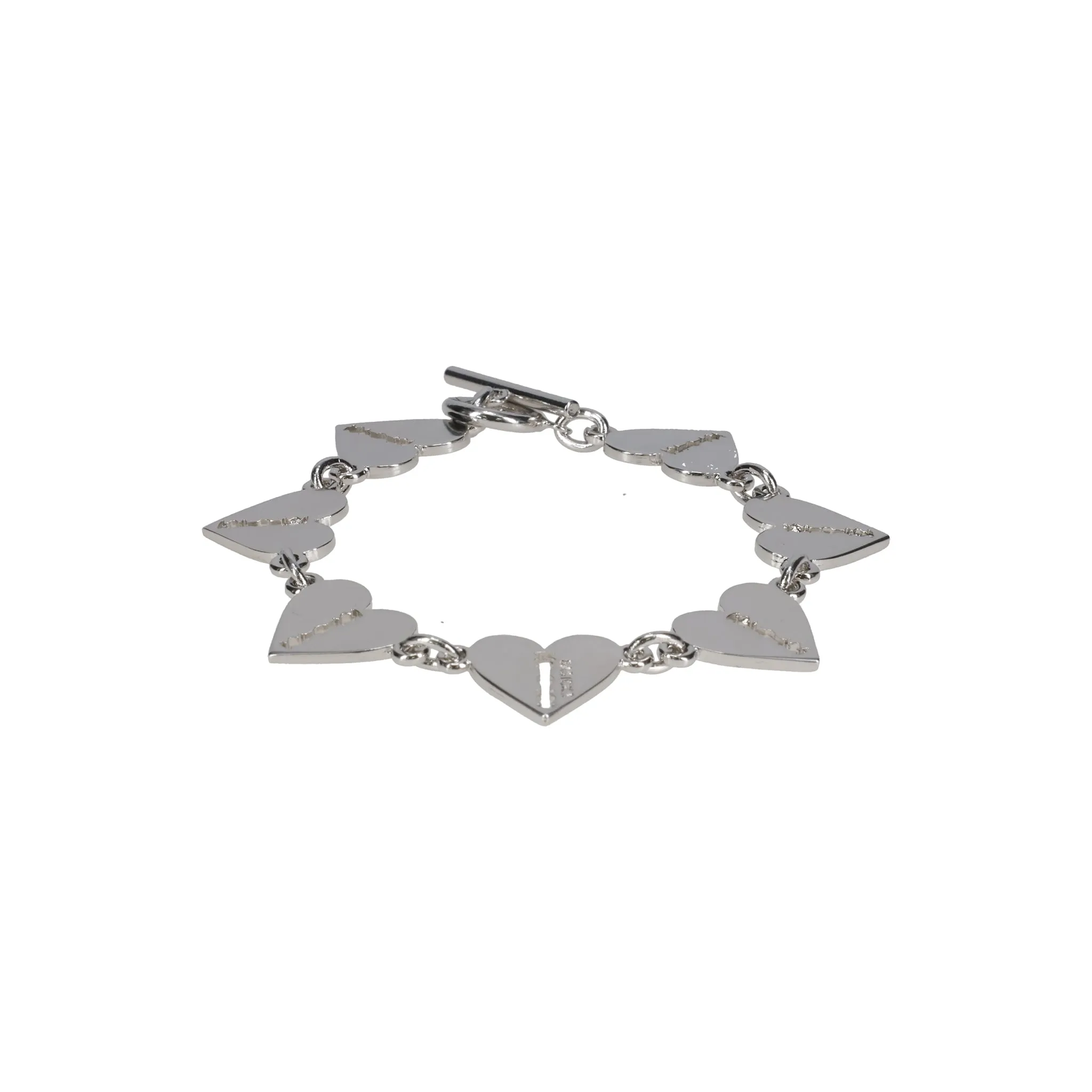 MULTI HEART RAZOR BRACELET / SILVER
