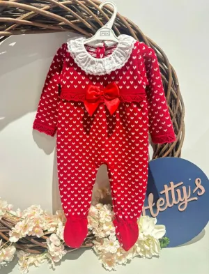 PEX 'Phoebe' Red Bow Knitted All In One