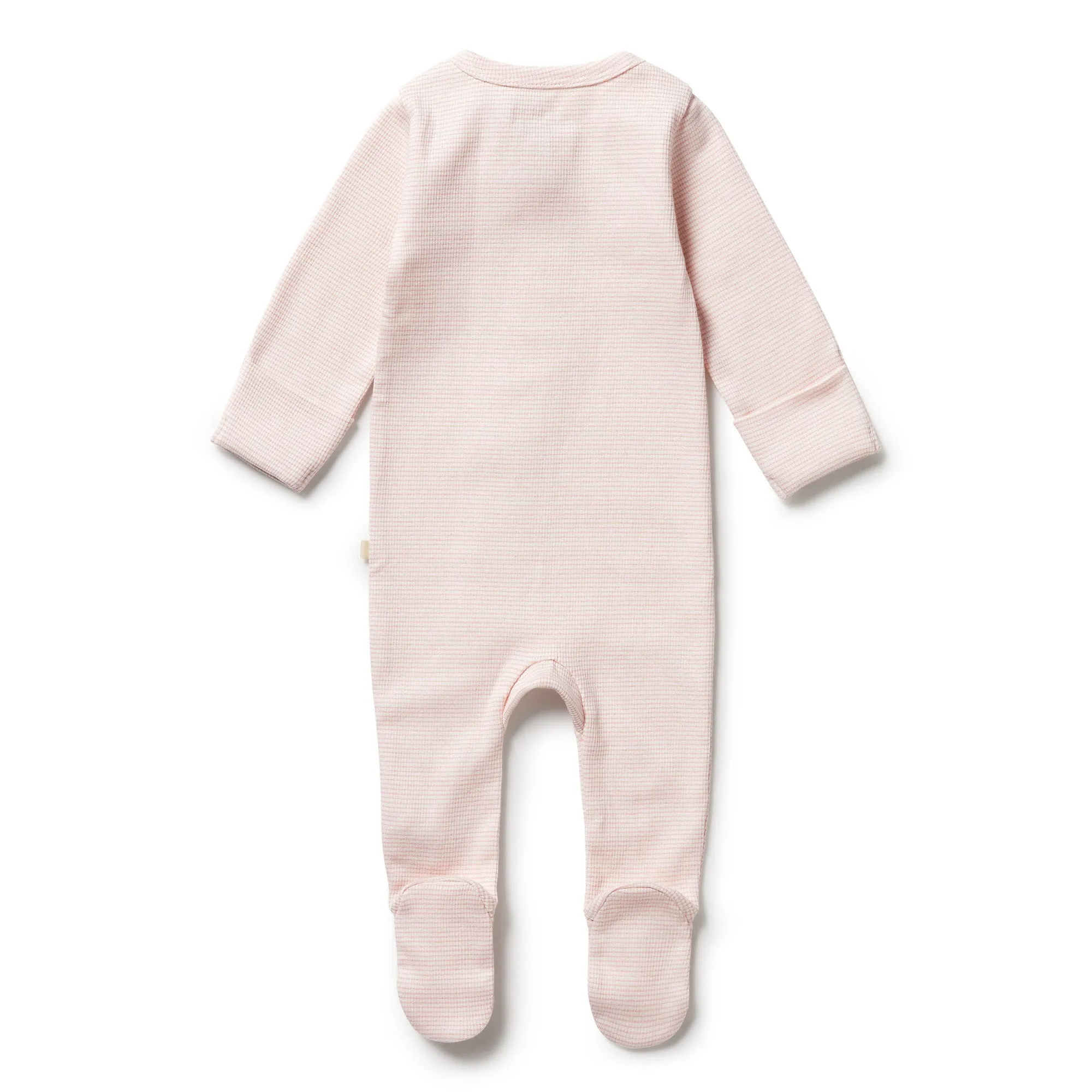 Wilson and Frenchy Organic Stripe Rib Zipsuit with Feet - Cantaloupe